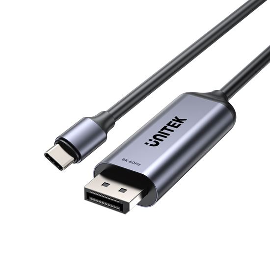UNITEK 1.8m 8K USB-C DisplayPort 1.4 Cable in Aluminium Housing. Unitek — view 2