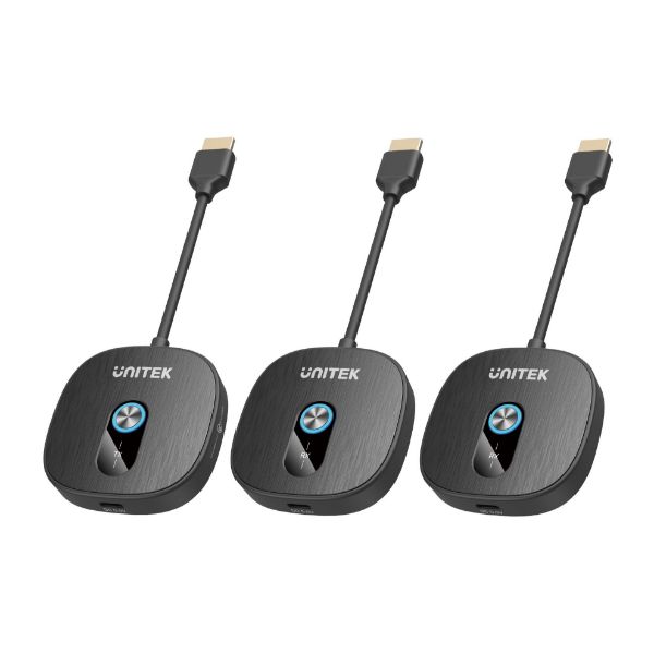 Wireless 1080p HDMI Transmitter With 2x Receivers Supports Dual Screen Mirroring UNITEK — view 2