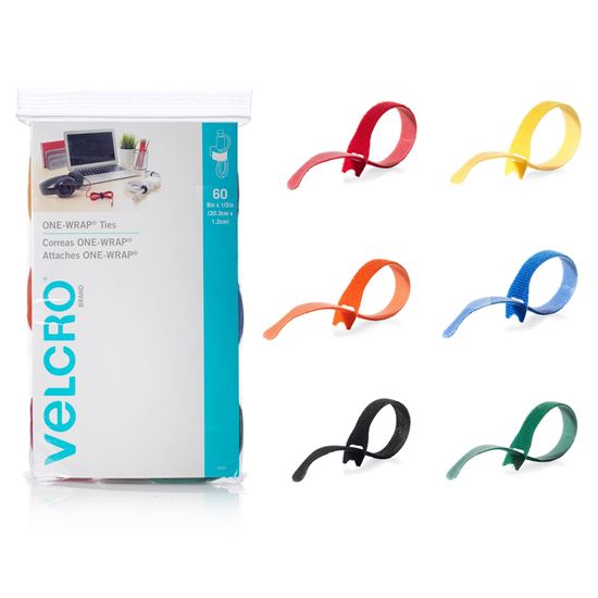 VELCRO One-Wrap 203mm x 12mm Multicolour Pre-Cut Cable Ties. Velcro — view 2