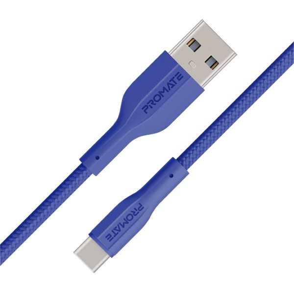 1M USB-A To USB-C Super Flexible Cable. Supports 2A Charging & 480Mbps Data PROMATE — view 2