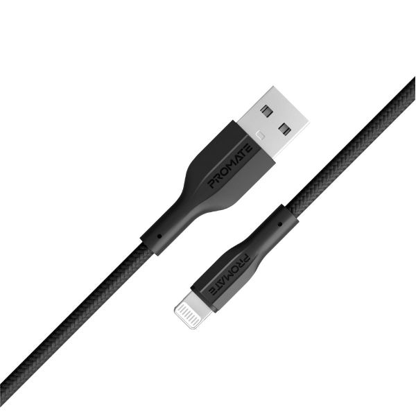 1M USB-A To Lightning Connector Super Flexible Cable 2A Charging & 480Mbps Data PROMATE — view 2