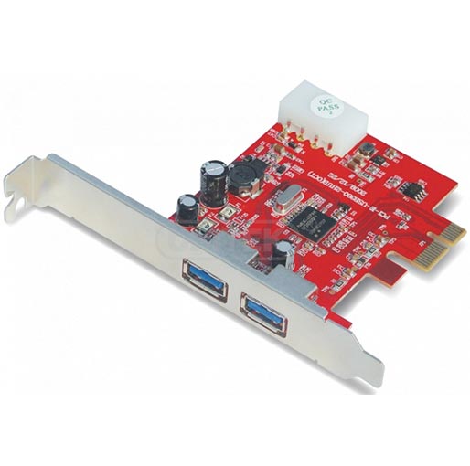 UNITEK 2-Port USB3.0 PCI-E Card. Supplied with Low Profile & Unitek — view 2
