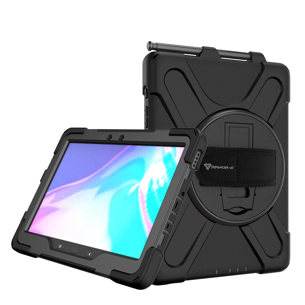 Rugged Case for Samsung Galaxy Tab Active Pro with Hand Strap & Kick Stand Armor-X — view 2