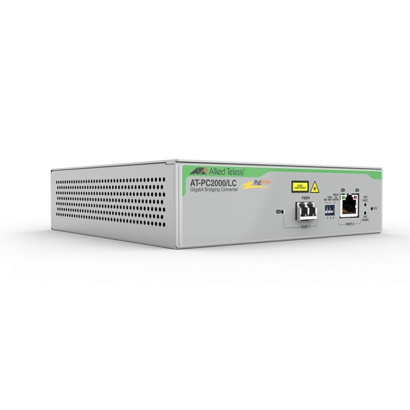 AT-PC2000/LC-960 TAA (Federal) 10/100/1000T to 1000SX/LC POE+ Media & Rate Converter- Universal PSU Allied Telesis — view 2
