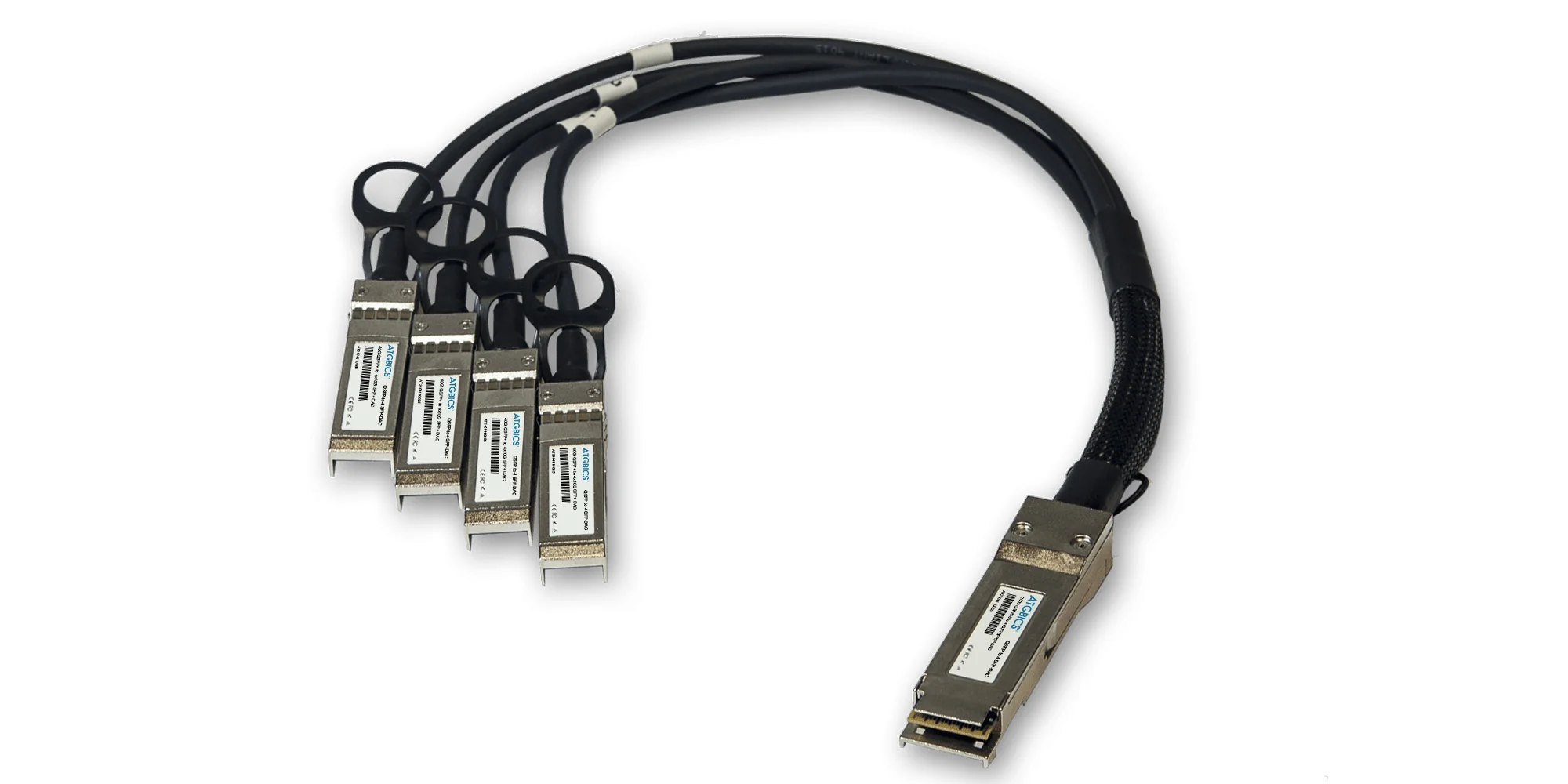 AT-QSFP-4SFP10G-3CU 40G QSFP+ to 4x10G SFP+ 3m breakout cable 10+ (each) # Allied Telesis — view 1