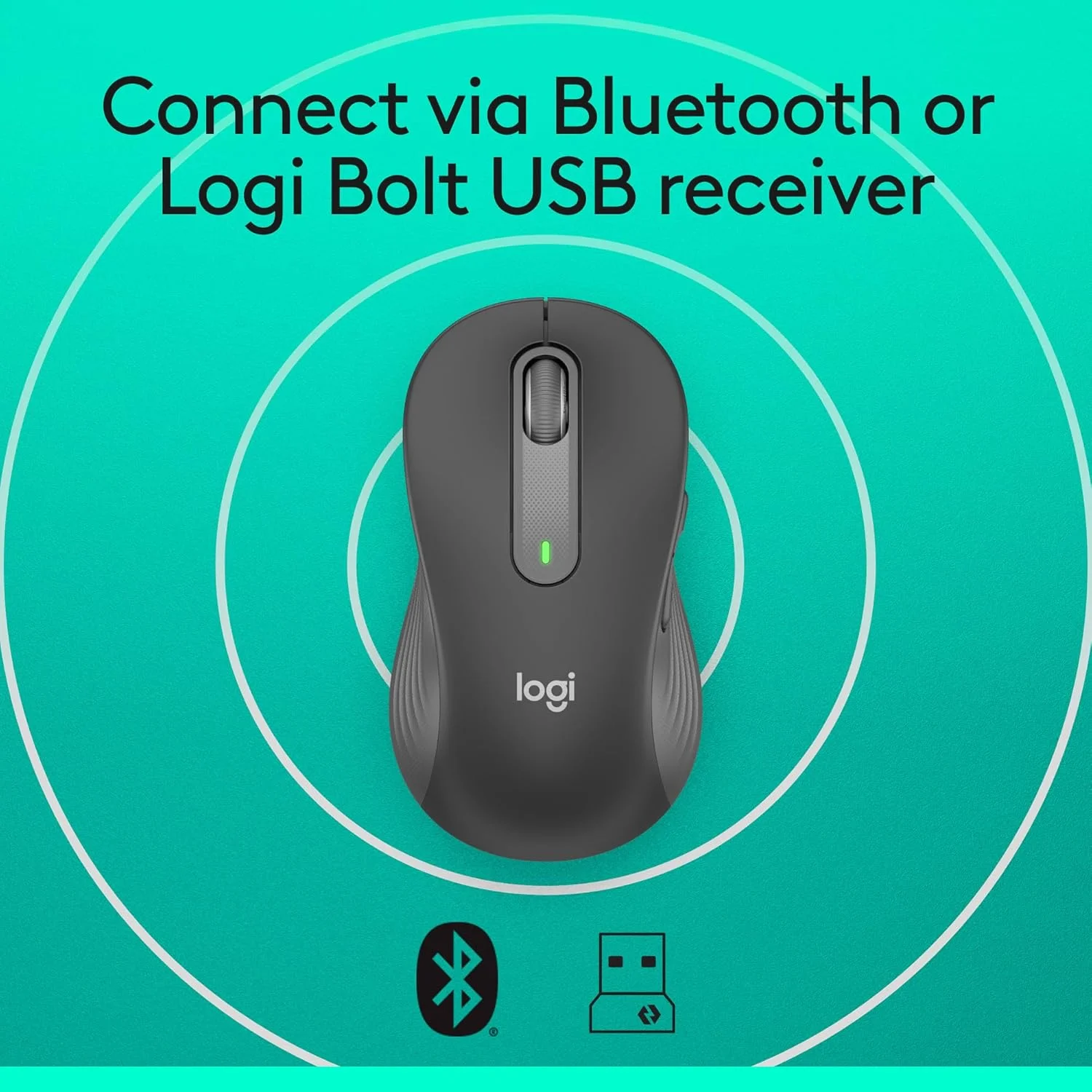 Signature M650 Mouse Large Right Hand Wireless - Black Logitech — view 2