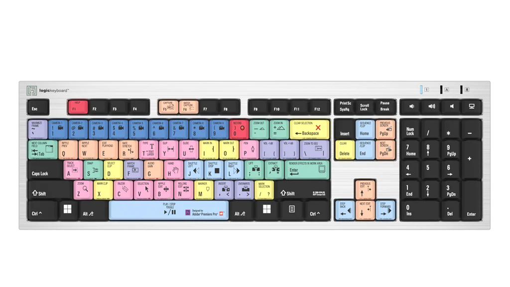 Slimline Keyboard for Adobe Premiere Pro CC - Silver LogicKeyboard — view 2