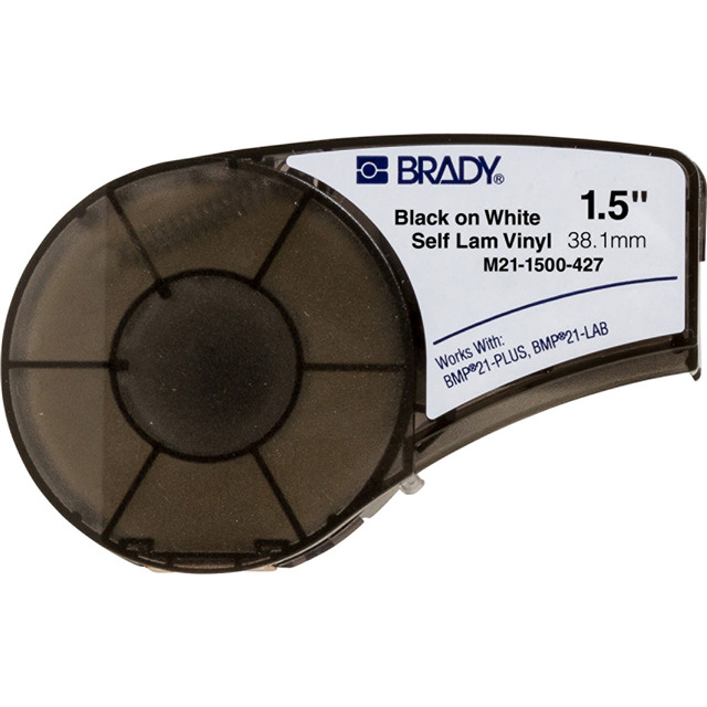 M21-1500-427 4.27m Self-Laminating Label Printer Tape - Black on White Brady — view 2