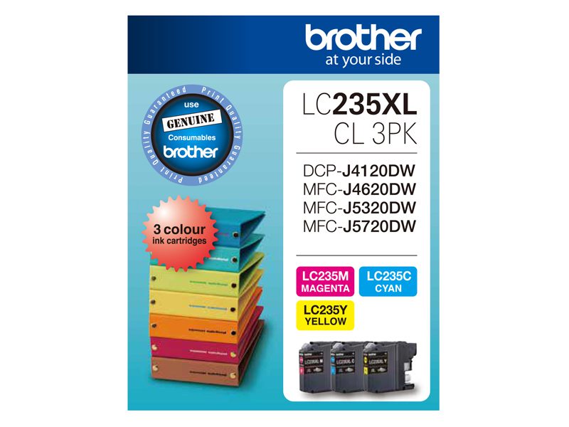 Brother LC235XLCL3PK CMY Colour High Yield Ink Cartridge (Triple Pack) Brother — view 2