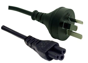 3 Pin Power Lead (M) to C5 Clover (M) 1m Power Cable - Bulk Unspecified — view 2