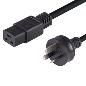 3 Pin Power Lead (M) to IEC C19 (M) 2m Power Cable - Bulk Unspecified — view 2