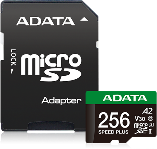 ADATA Speed Plus microSDXC UHS-I U3 A2 V30 Card with Adapter 256GB Adata — view 2