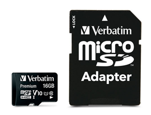 Verbatim Premium microSDHC UHS-I Class 10 Card with Adapter 16GB Verbatim — view 2
