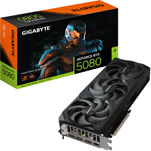 Gigabyte GV-N5080WF3OC-16GD RTX5080 16GB GDDR6X PCIE Graphics Card Gigabyte — view 2