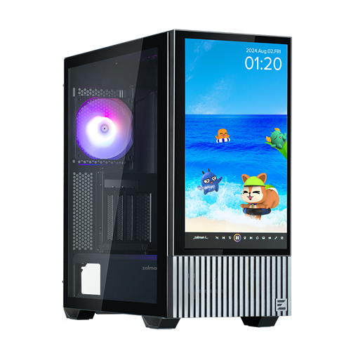 Zalman Z10 DS Black ATX Mid Tower Case 1x120mm ARGB with LCD screen Zalman — view 2