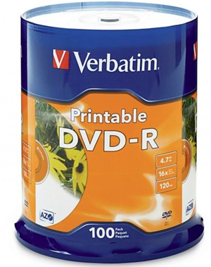 Verbatim DVD-R 4.7GB 16x White Printable 100 Pack on Spindle Verbatim — view 2