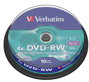 Verbatim DVD-RW 4.7GB 4x 10 Pack on Spindle Verbatim — view 2