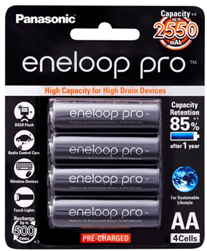 Panasonic Eneloop PRO AA 2500mAh Rechargeable Batteries 4 Pack Panasonic — view 2