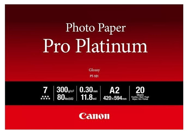 Canon PT-101 A2 Pro Platinum 300gsm Photo Paper - 20 Sheets Canon — view 2