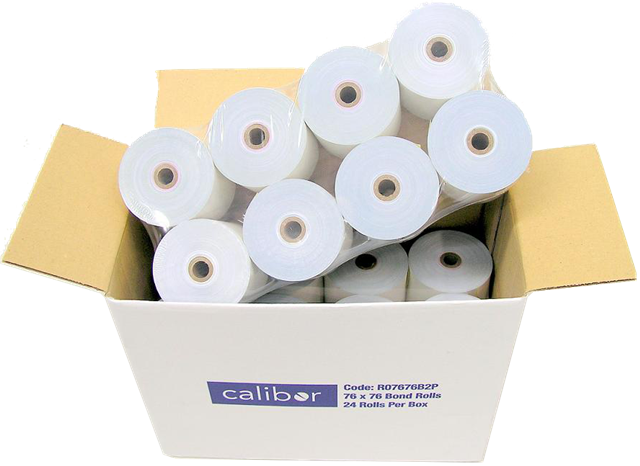 Bond Plain Paper Rolls 76x76mm 2-Ply - Box of 24 Unspecified — view 2