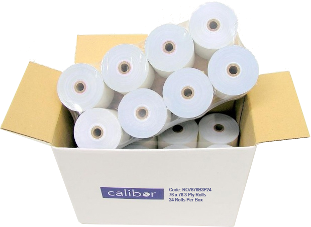 Bond Plain Paper Rolls 76x76mm 3-Ply - Box of 24 Unspecified — view 2
