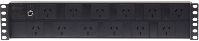4Cabling 2RU 12 Way GPO Horizontal PDU Recessed Rack Mount (Drop Ship) Unspecified — view 2