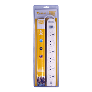 Sansai 6 Way Surge Powerboard with Master Switch Sansai — view 2