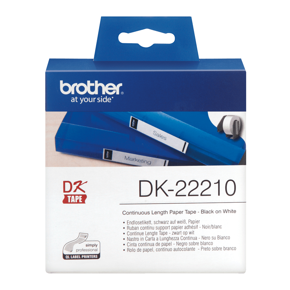 Brother DK22210 White Roll Brother — view 3