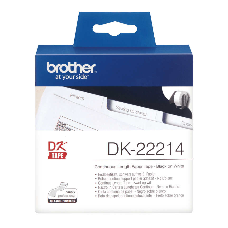 Brother DK22214 White Roll Brother — view 3