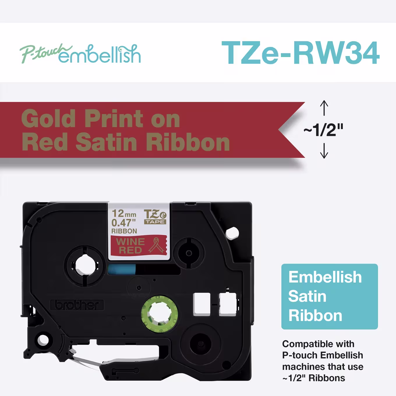 Brother TZeRW34 Labelling Tape Brother — view 2