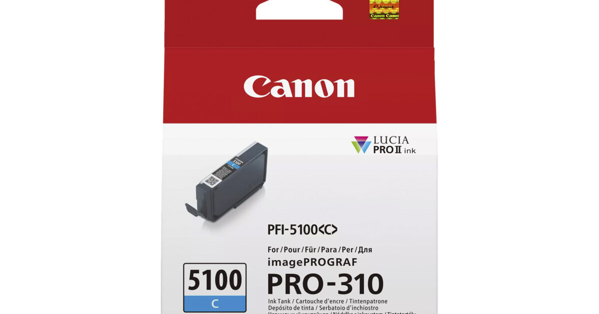 Canon PFI5100 Cyan Ink Cart Canon — view 2