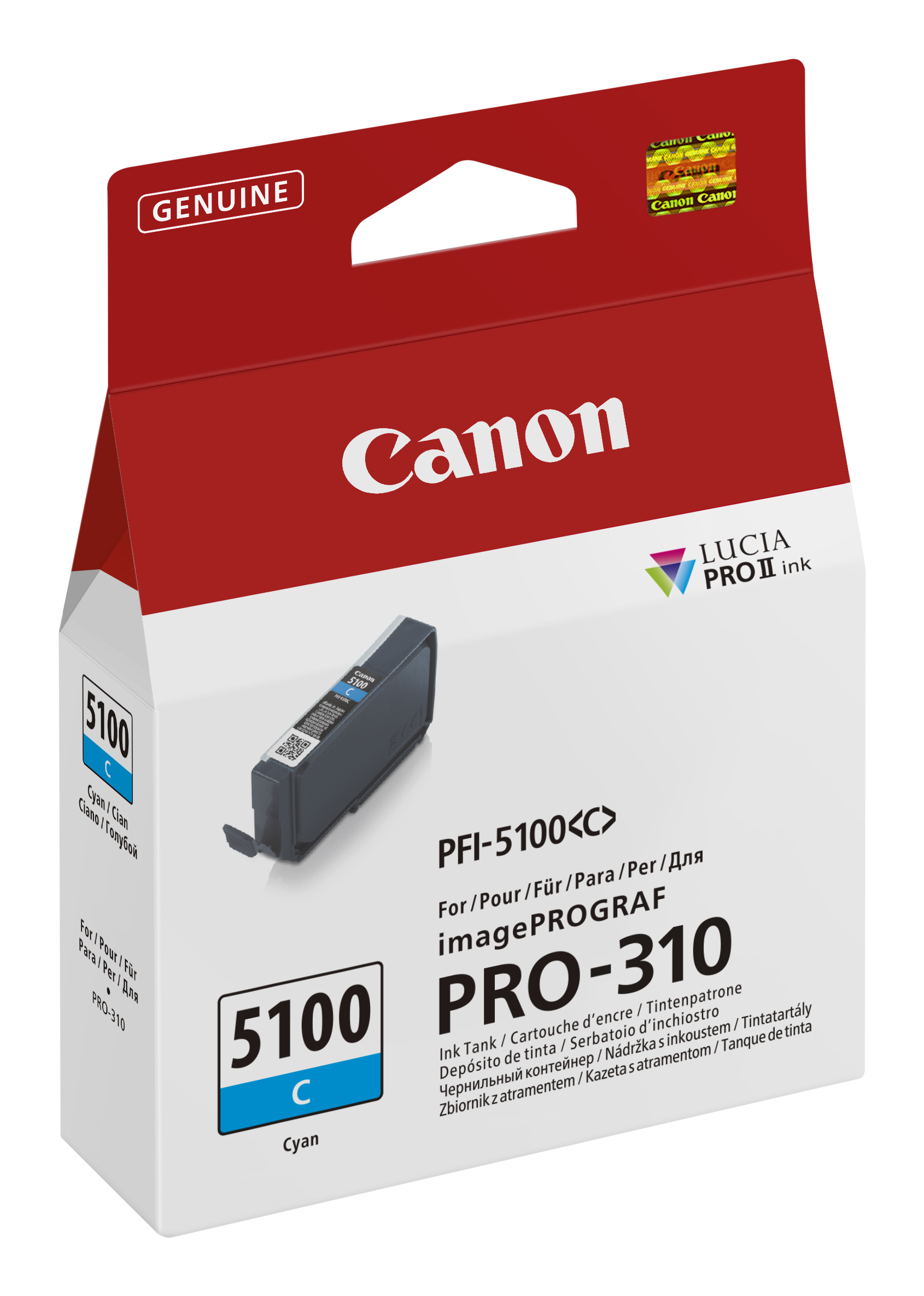 Canon PFI5100 Cyan Ink Cart Canon — view 3