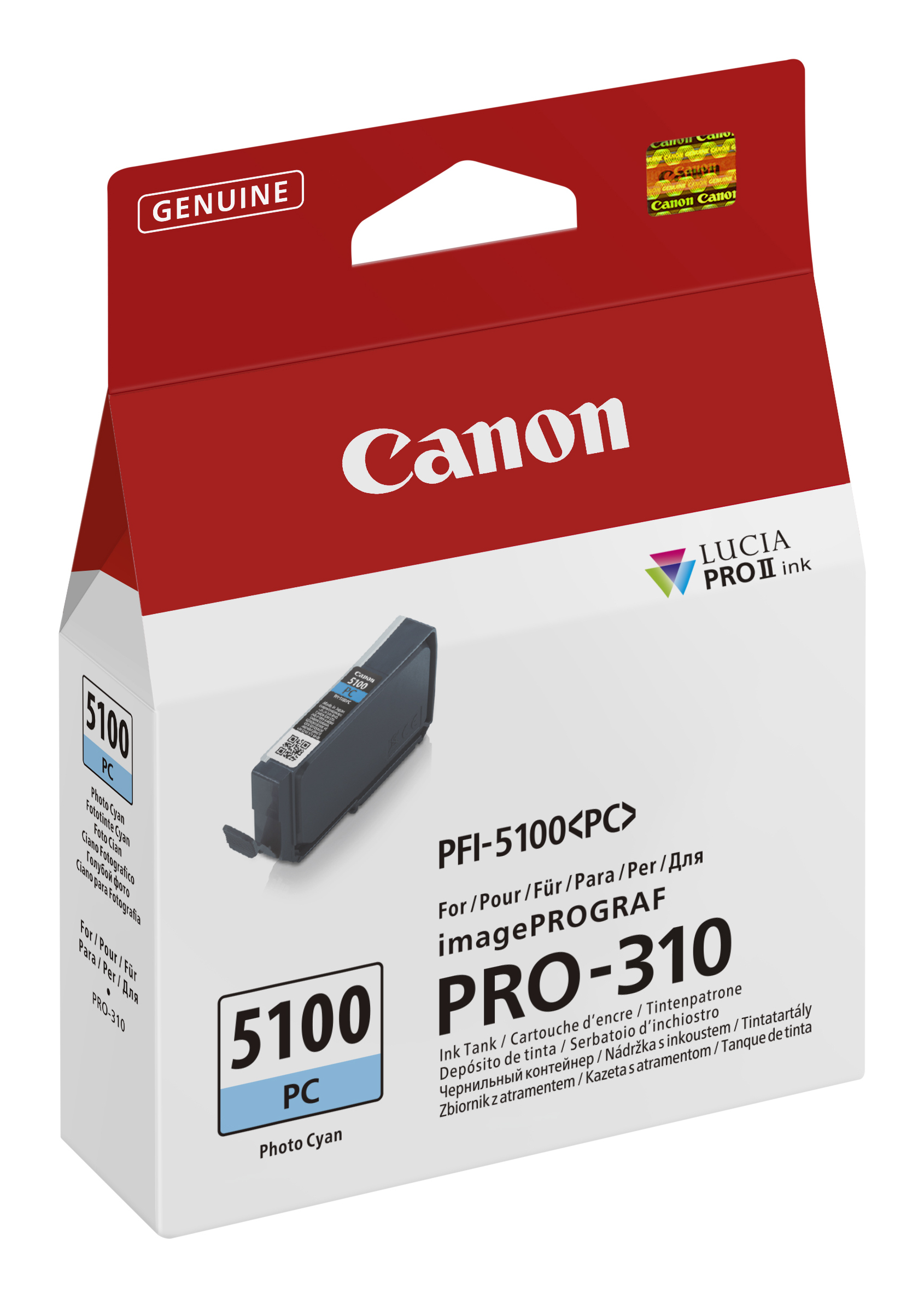 Canon PFI5100 Ph Cyan Ink Cart Canon — view 3
