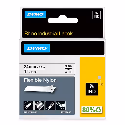 Dymo Rhino 24mm Wht Flex Nylon Dymo — view 2