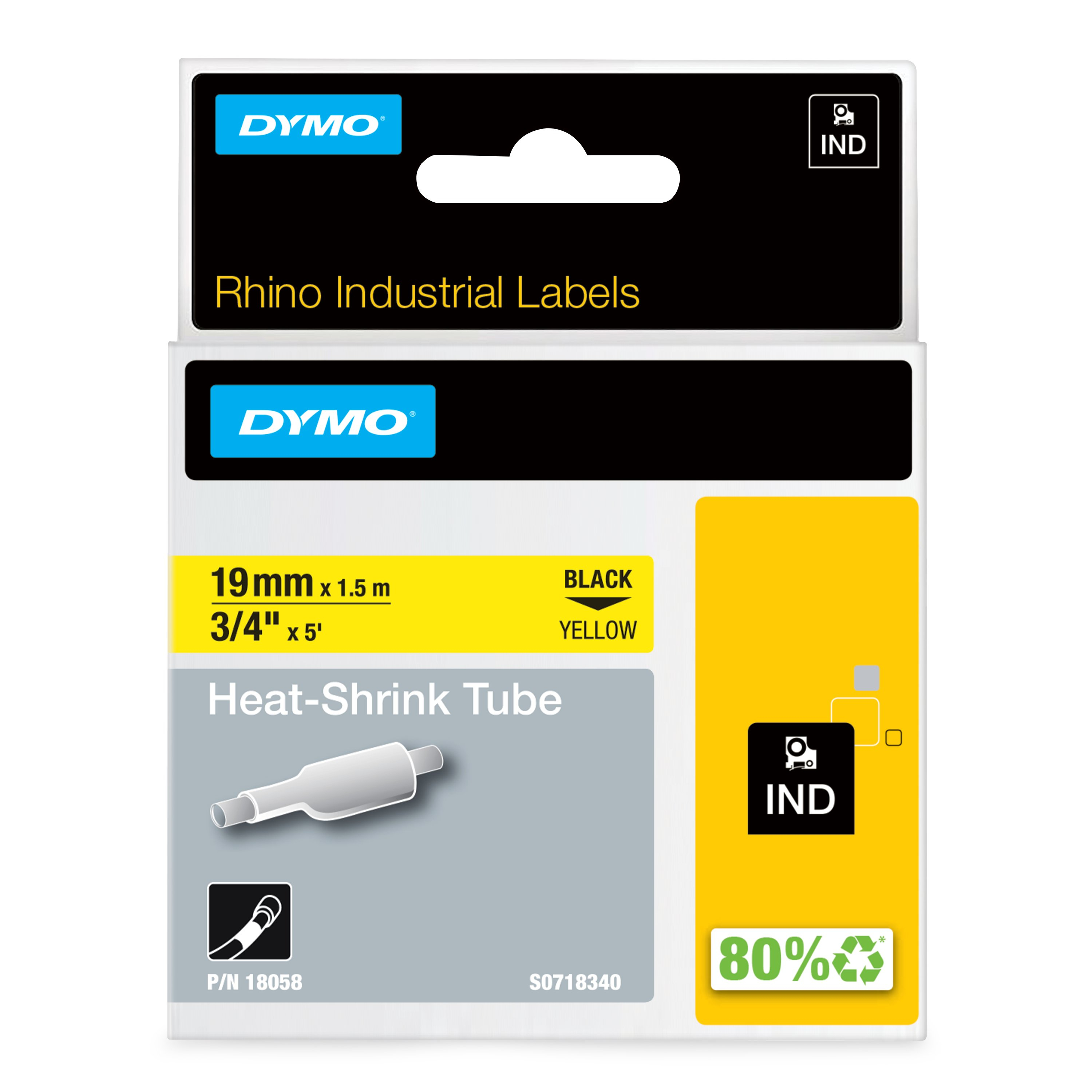 DYMO Rhino H/S Lbl 19mm Yellow Dymo — view 2