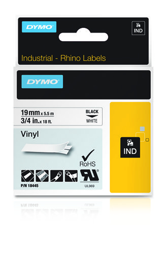 DymoRhino Blk on Wt 19mm Tape Dymo — view 2