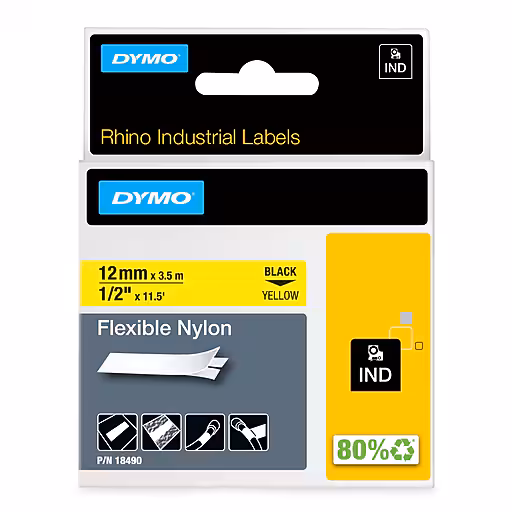 Dymo Rhino Ny Lbl 12mm Blk/Yel Dymo — view 2