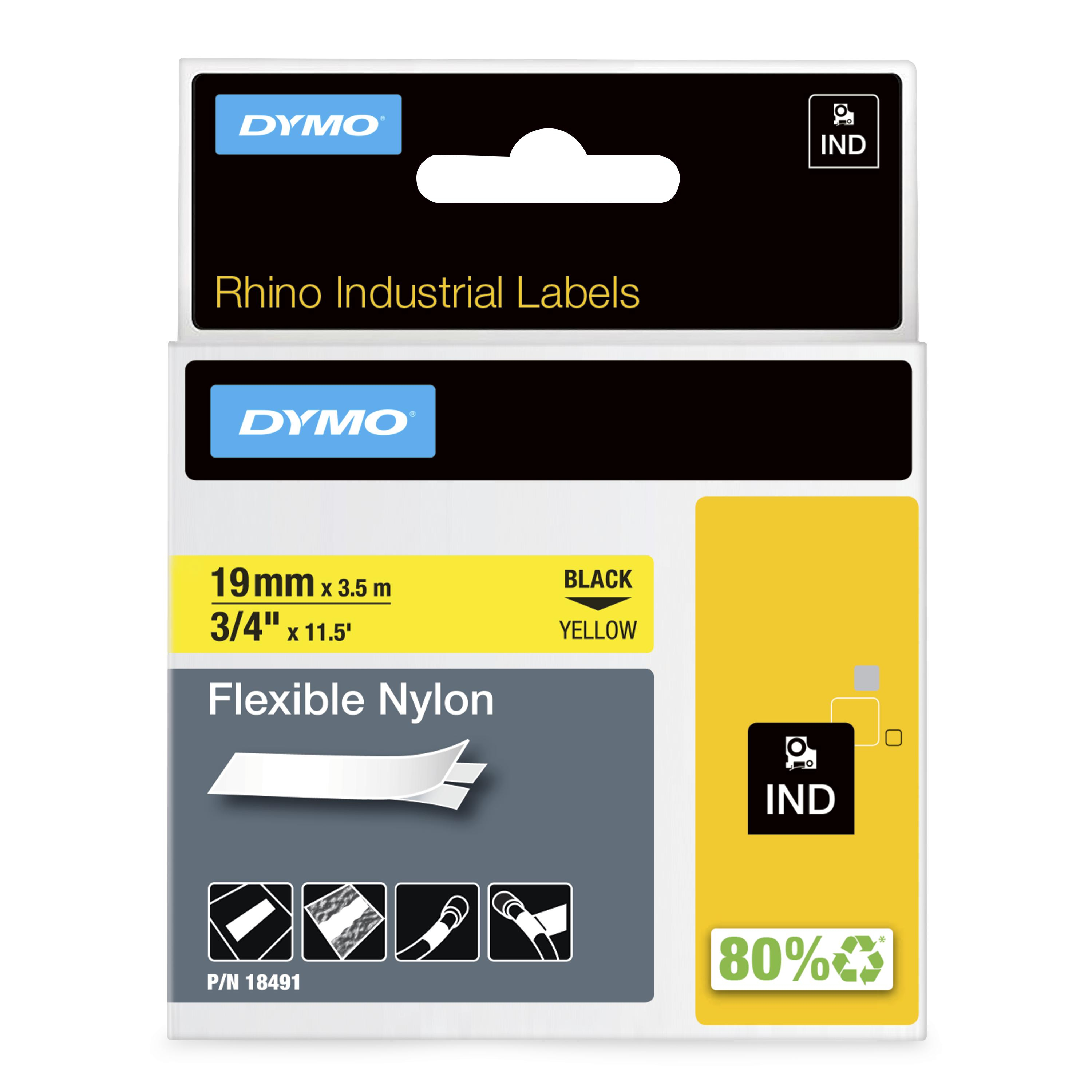 Dymo Rhino Ny Lbl 19mm Blk/Yel Dymo — view 2