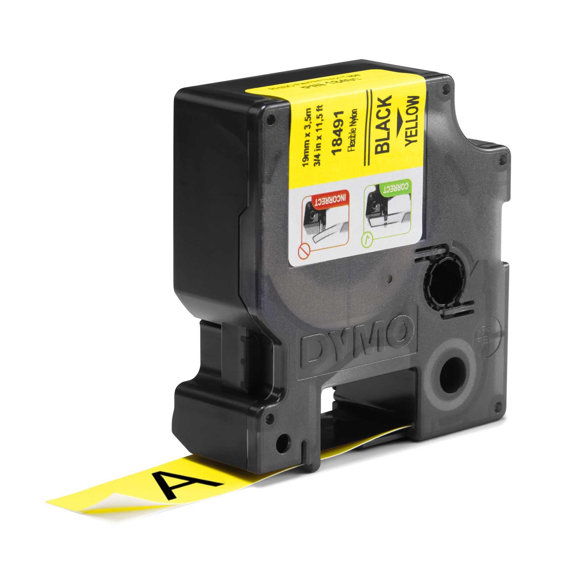 Dymo Rhino Ny Lbl 19mm Blk/Yel Dymo — view 3