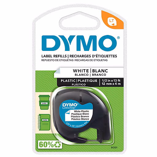 Dymo LT Plastic 12mm x 4m Wht Dymo — view 2