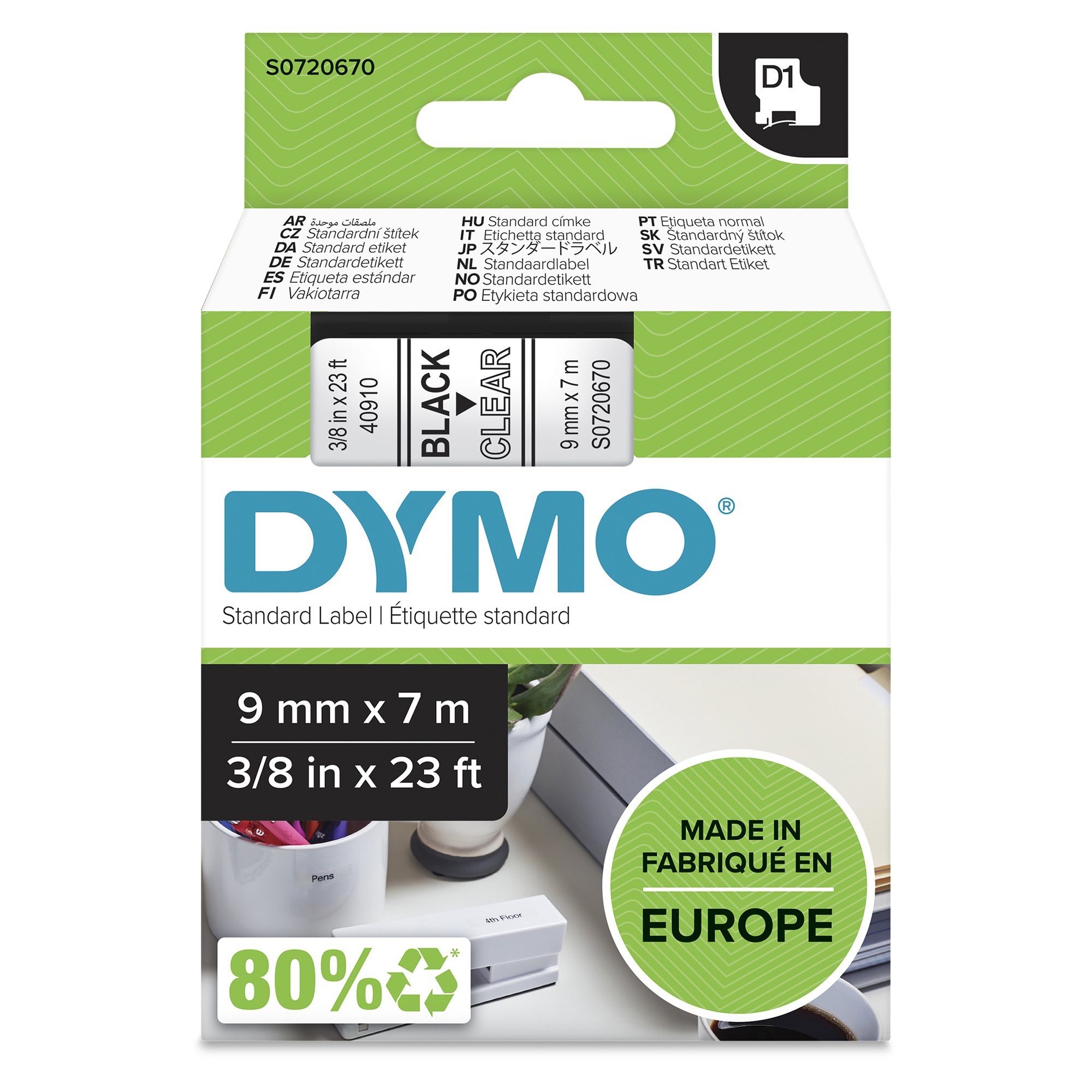Dymo Blk on Clr 9mm x7m Tape Dymo — view 2