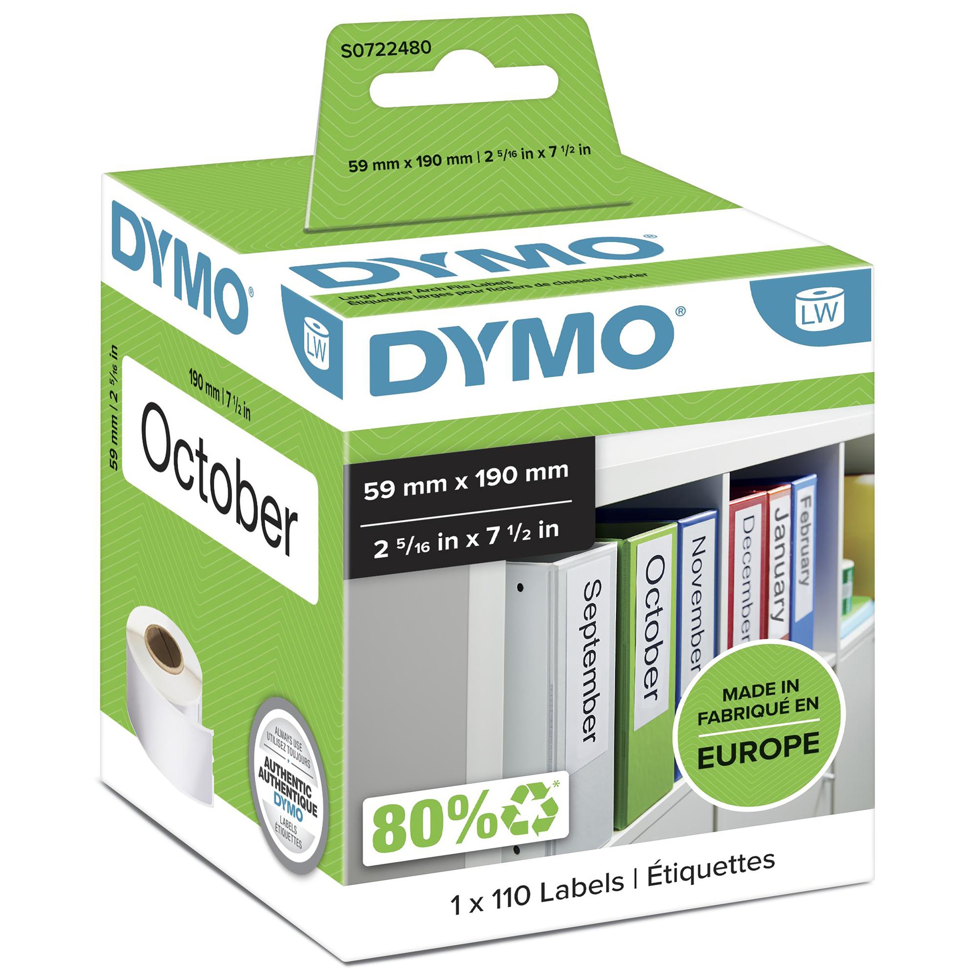 Dymo LeverArch Label 59 x 190 Dymo — view 2