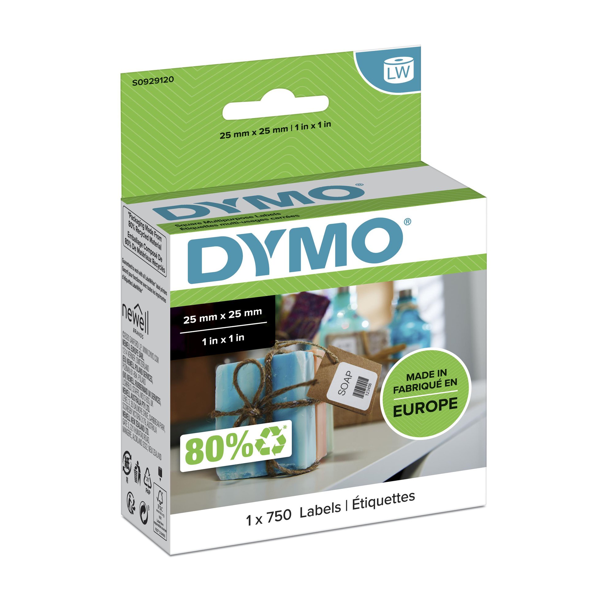 Dymo LW 25mm x 25mm White Dymo — view 2