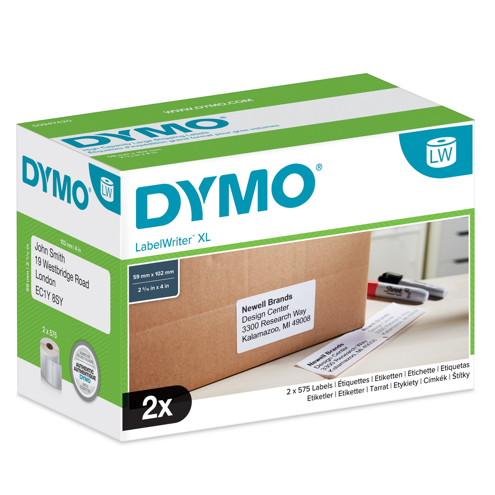 Dymo LW 59mm x 102mm White Dymo — view 2