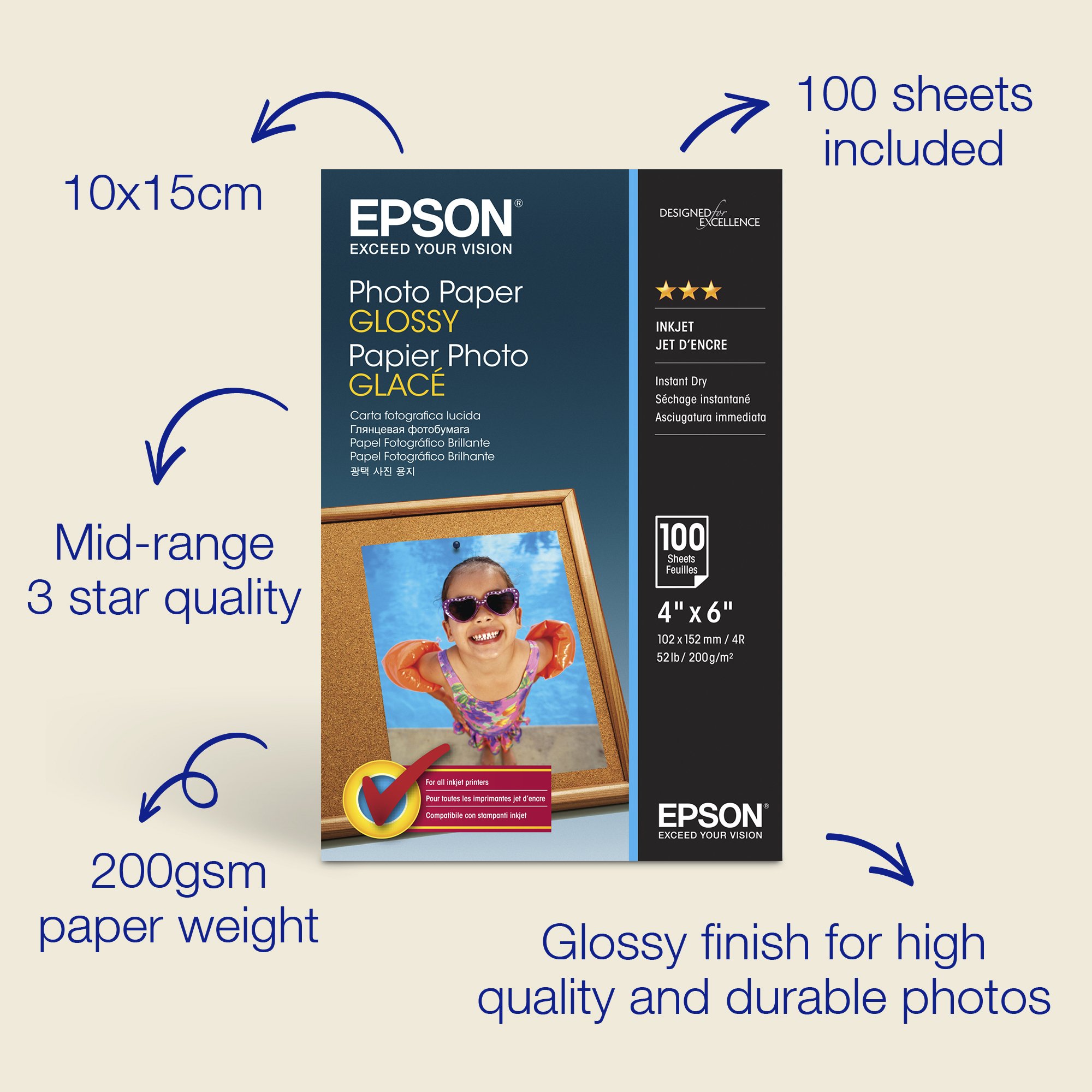Epson 42548 Glossy P/Paper 4x6 Epson — view 5