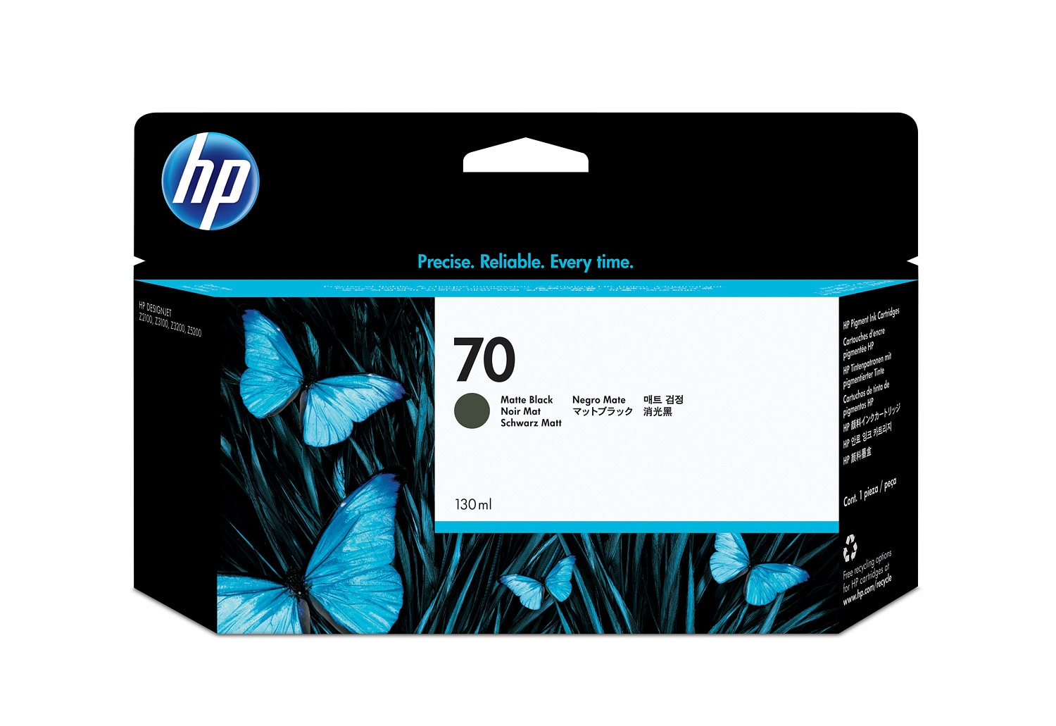 HP#70 130ml Mat Blk Ink C9448A HP — view 2