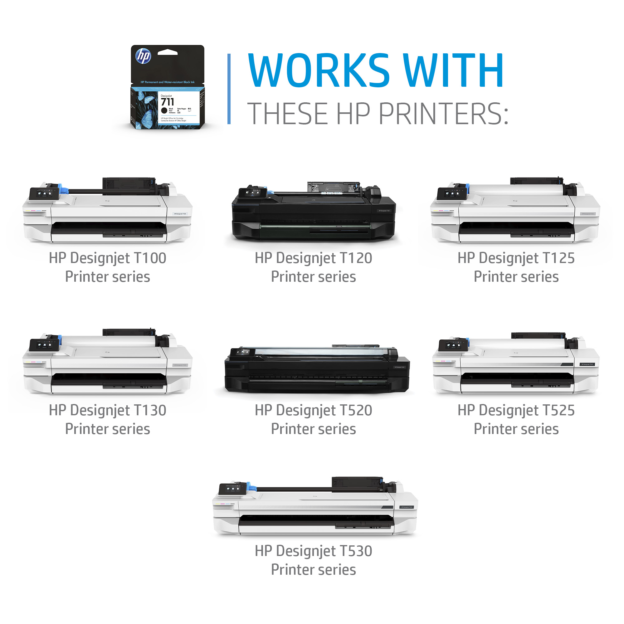 HP #711 80ml Black Ink 3WX01A HP — view 3