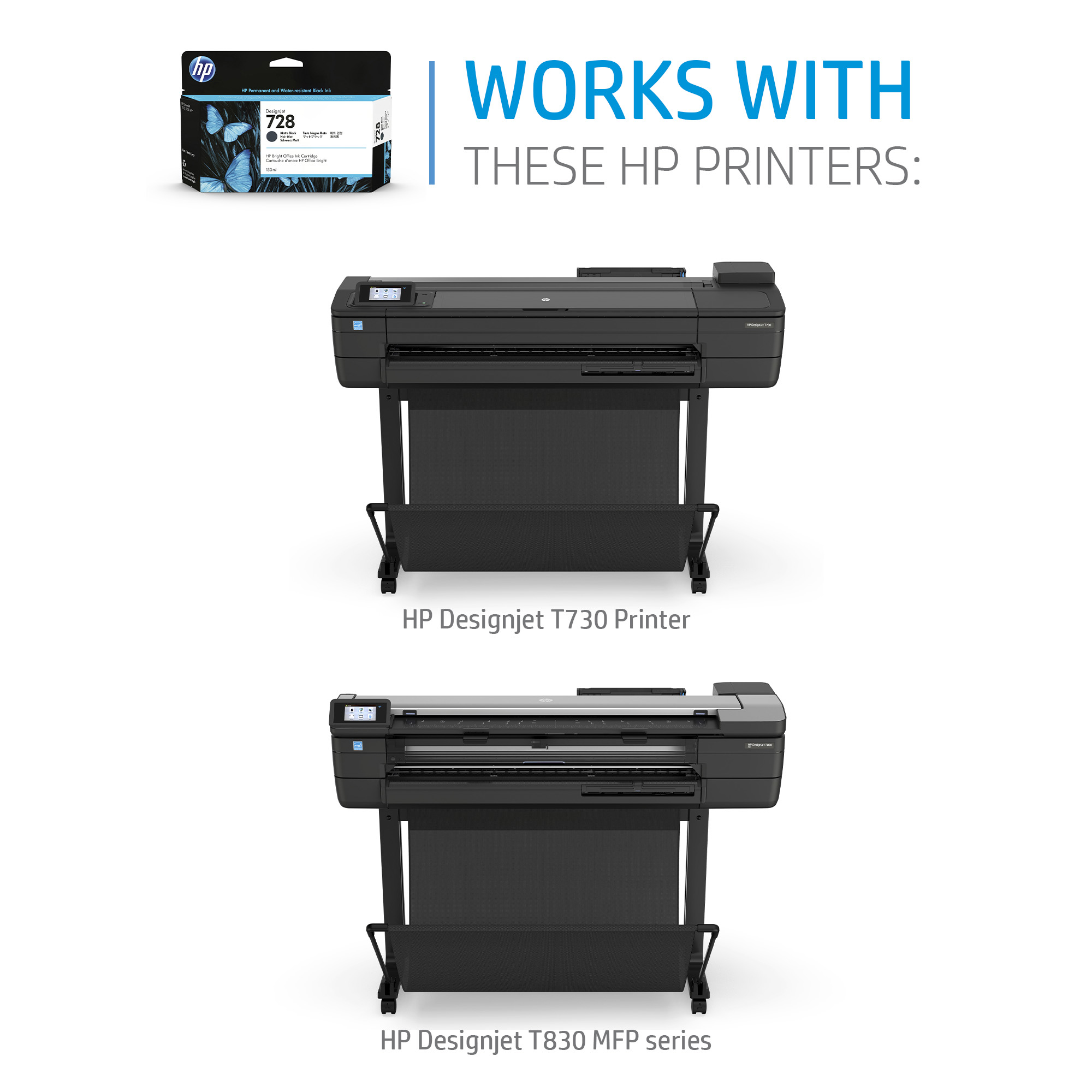 HP #728 130ml Cyan Ink F9J67A HP — view 3