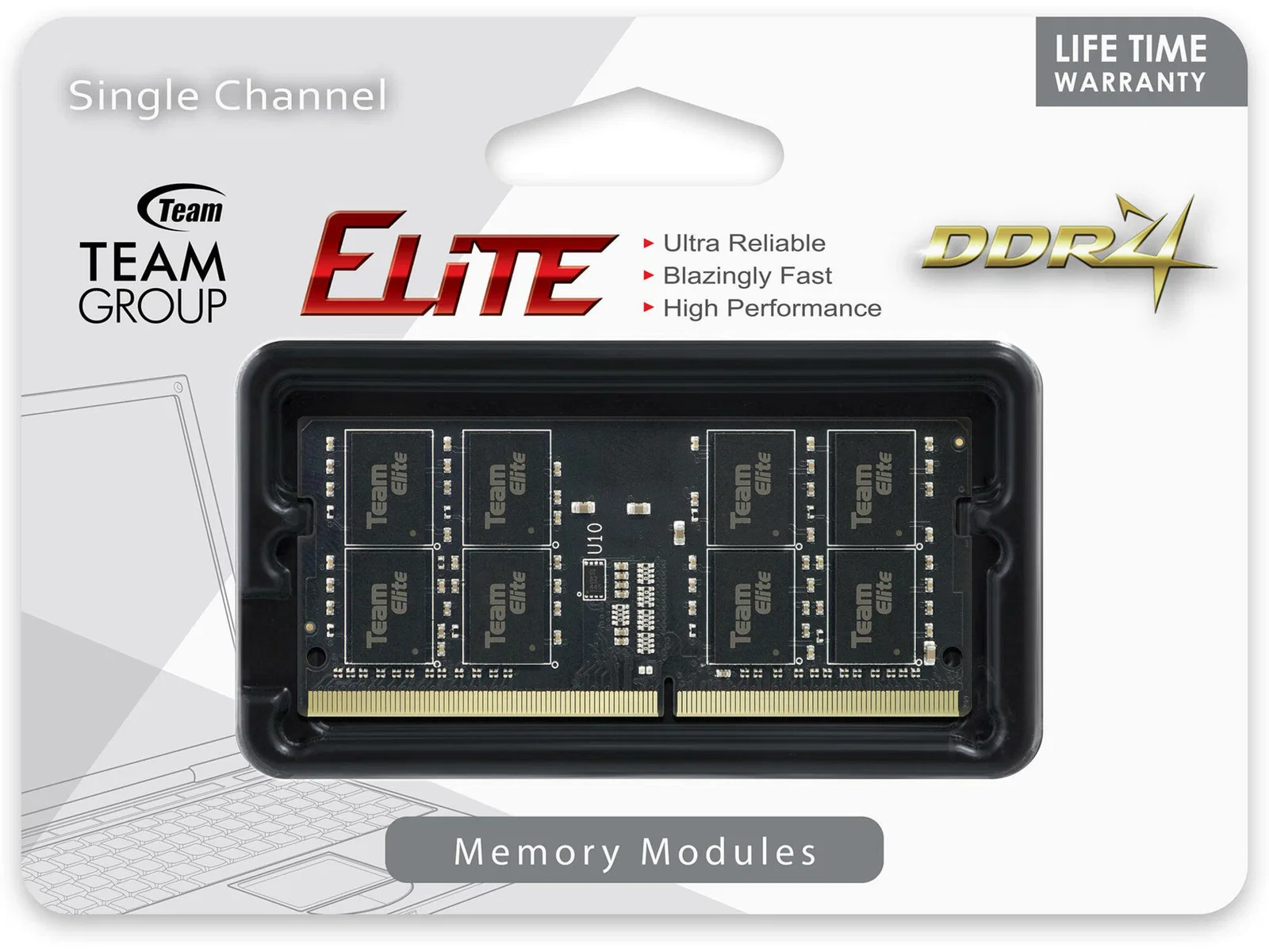 Team Elite 16GB 3200 DDR4 CL22-22-22-52 1.2V SODIMM Team — view 2