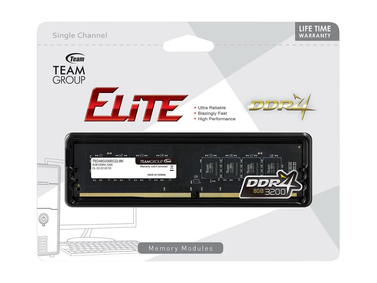 Team Elite 8GB 3200MHZ DDR4 1.2V Dimm Team — view 2